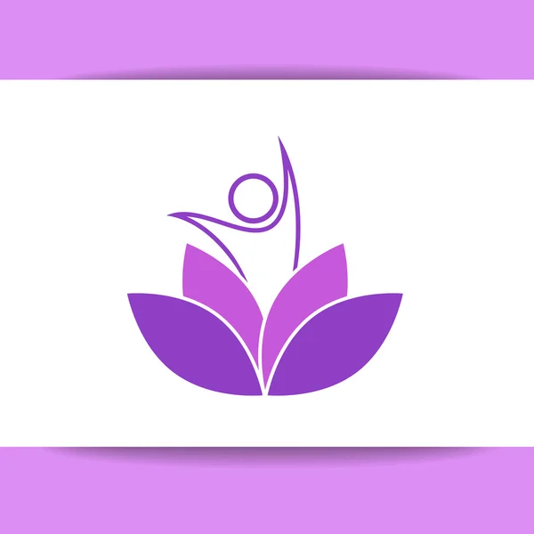 Yoga lotos logo şablonu — Stok Vektör