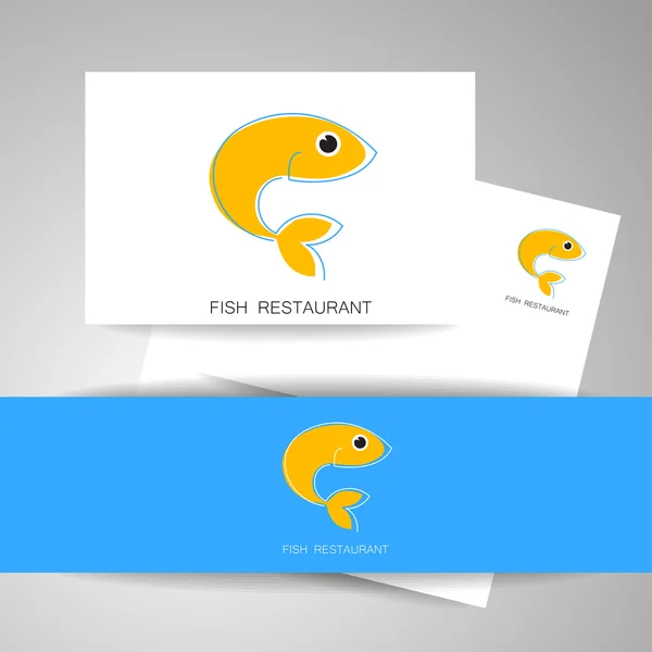 Cartão restaurante peixe —  Vetores de Stock