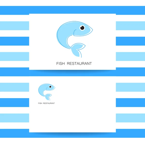 Tarjeta de restaurante pescado — Vector de stock