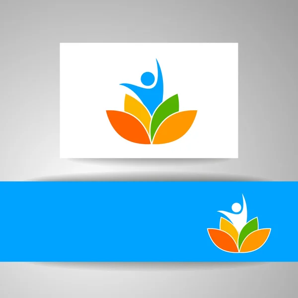 Yoga lotos logo sjabloon — Stockvector