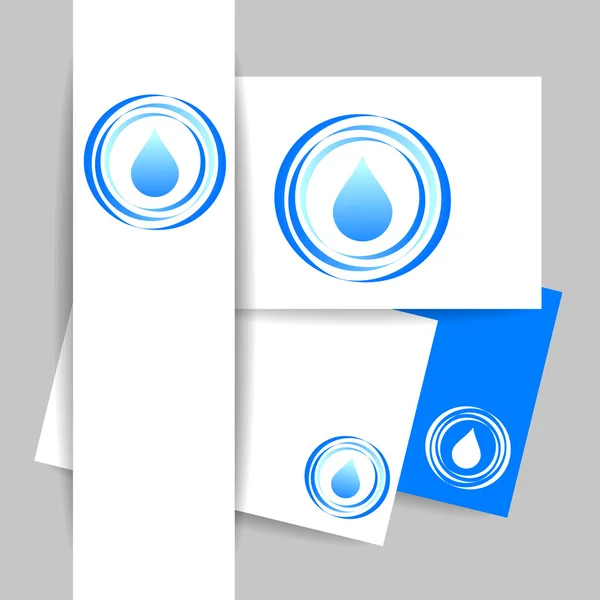 Aqua water drop sjabloon — Stockvector