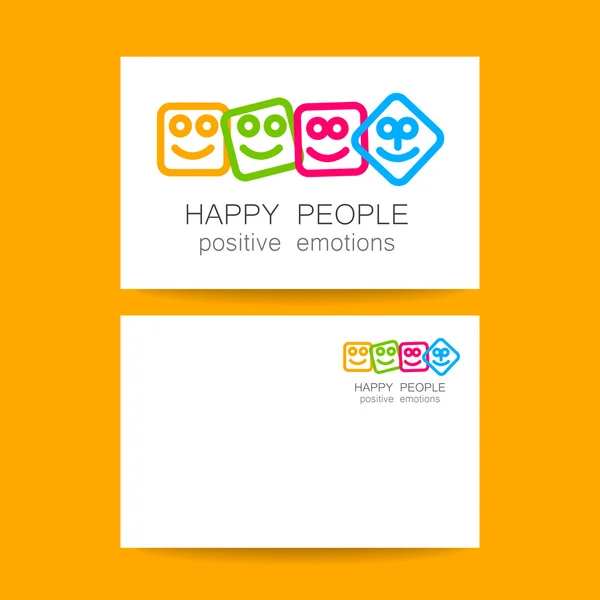 Happy people positive emotions — Stock Vector