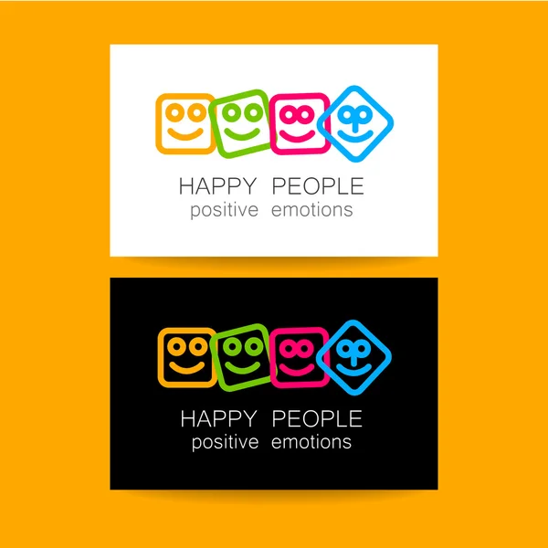 Gelukkige mensen positieve emoties — Stockvector