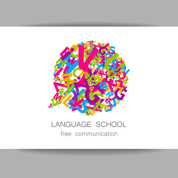 Language school free communication — Stock Vector