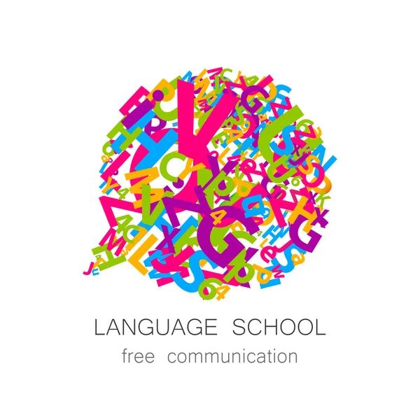 Языковая школа бесплатное общение — стоковый вектор