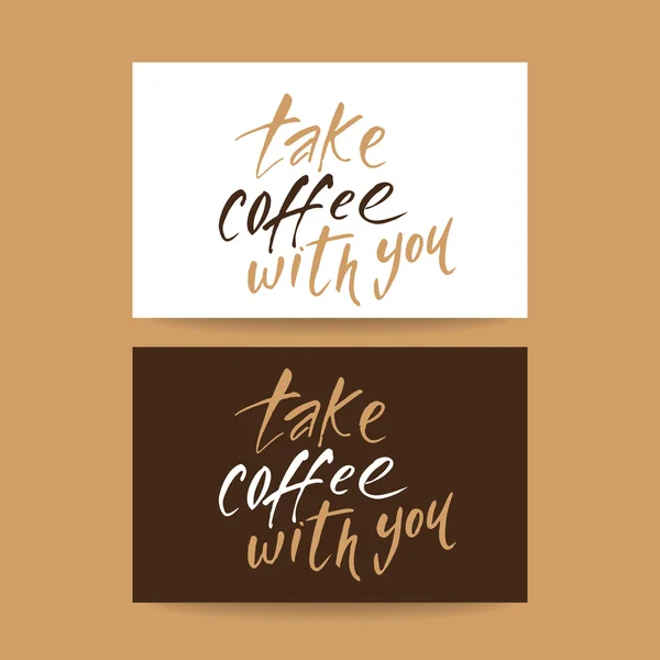 Kaffee mitnehmen Schriftzug — Stockvektor