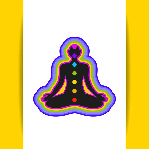 Plantilla de chakra de yoga — Vector de stock