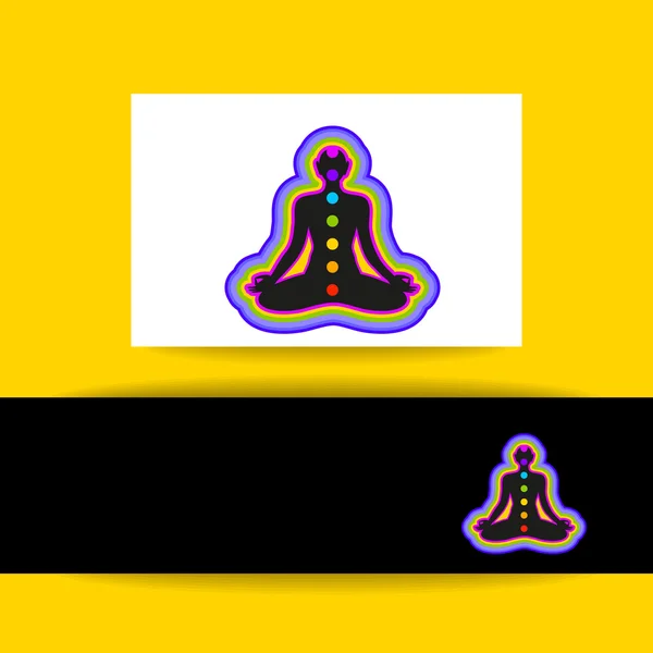 Yoga chakra sjabloon — Stockvector