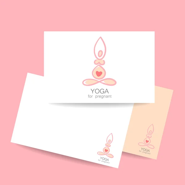 Yoga pregnant template — Stock Vector