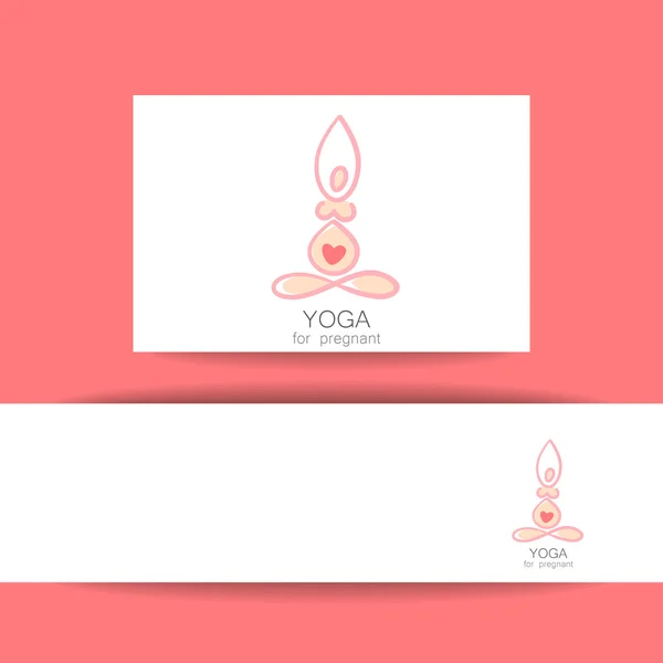 Yoga pregnant template — Stock Vector