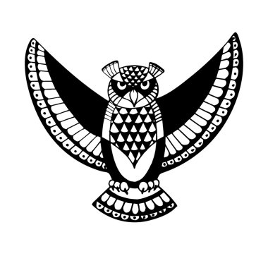 baykuş kuş şablonu