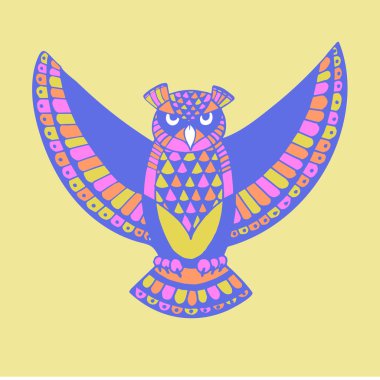 baykuş kuş şablonu