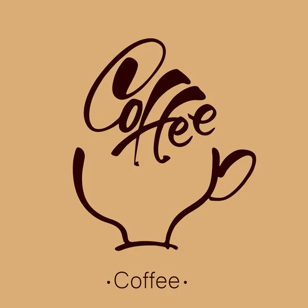 Koffie kopje belettering sjabloon — Stockvector