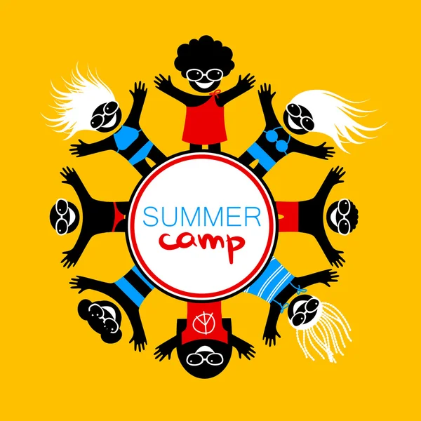 Plantilla de campamento de verano — Vector de stock