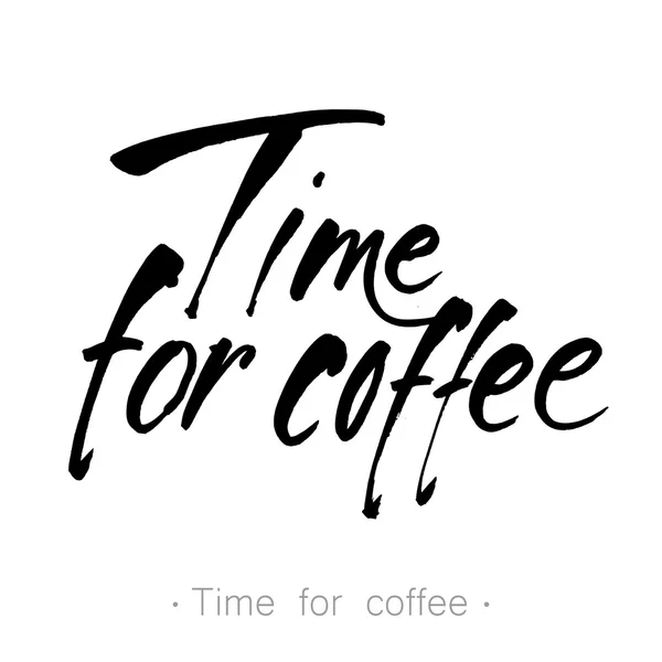 Tempo para o café lettering — Vetor de Stock