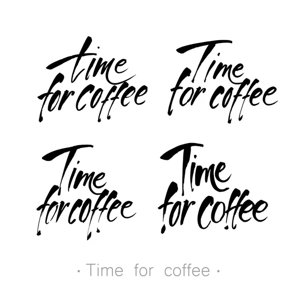 Tempo para o café lettering — Vetor de Stock