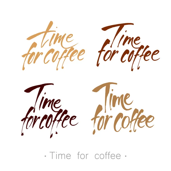 Tempo para o café lettering — Vetor de Stock