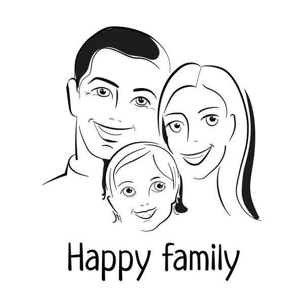 Mutlu Aile Portresi — Stok Vektör