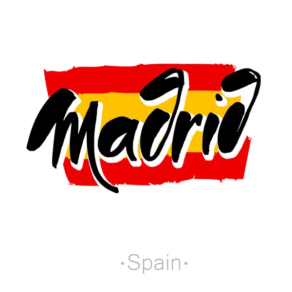 Madrid lettering template — Stock Vector