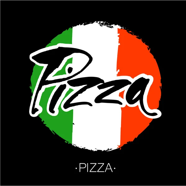 Modèle de lettrage de pizza — Image vectorielle