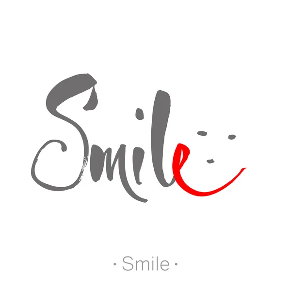 Disegno lettering sorriso — Vettoriale Stock
