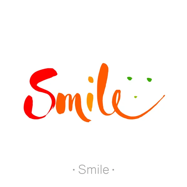 Disegno lettering sorriso — Vettoriale Stock