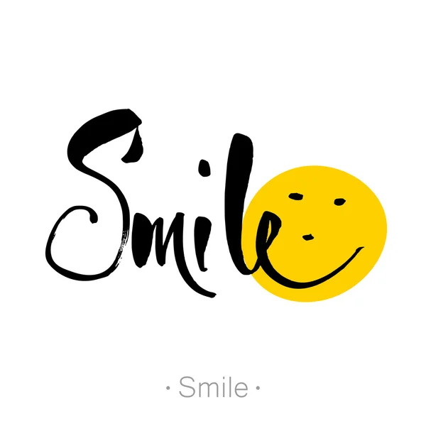 Sourire lettrage design — Image vectorielle