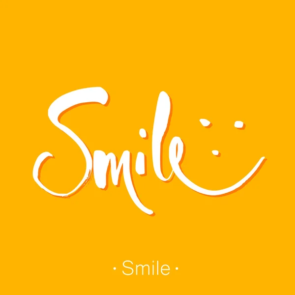 Sourire lettrage design — Image vectorielle