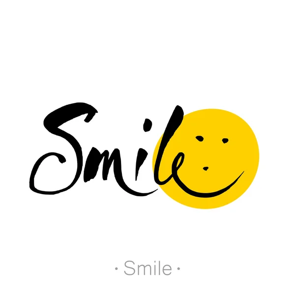 Sourire lettrage design — Image vectorielle