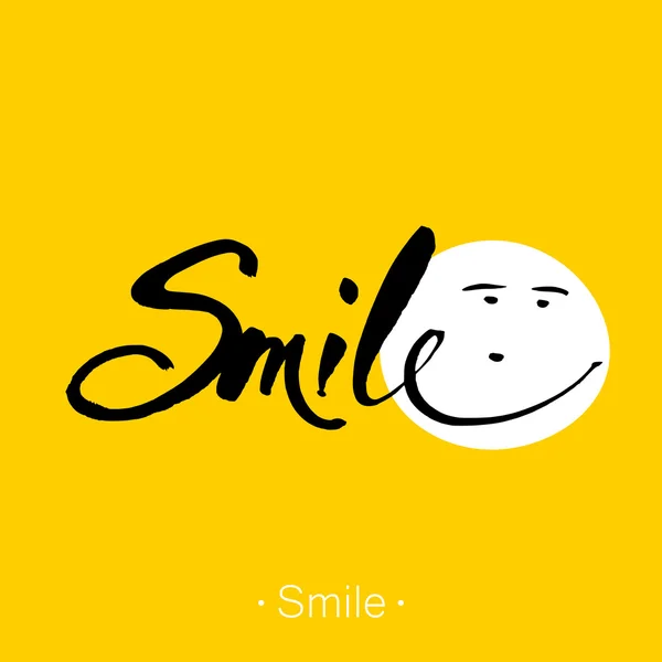 Sourire lettrage design — Image vectorielle