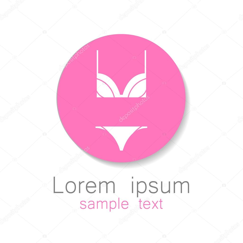 Template logo or sign for the mark of underwear: set bra and pants, swimsuit, lingerie. Vector.