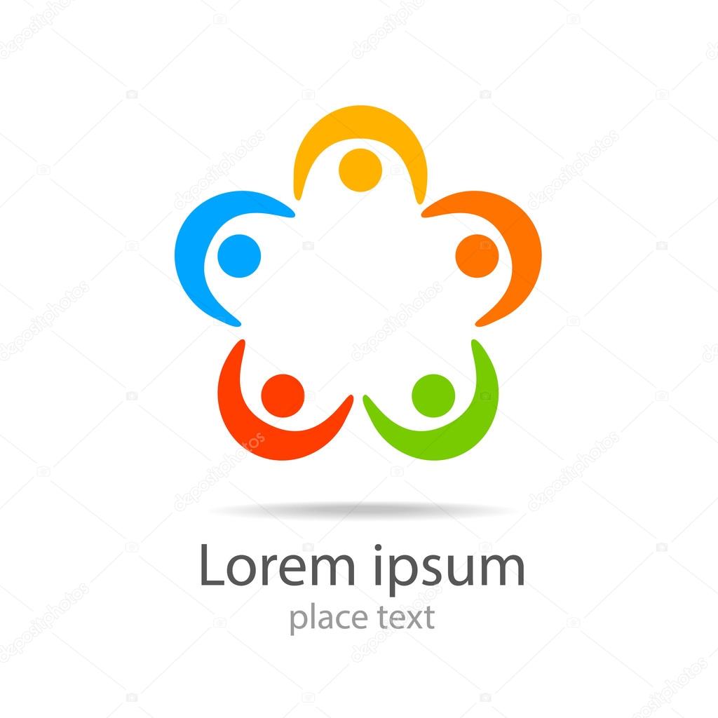 Concept of community unity - vector graphic template.