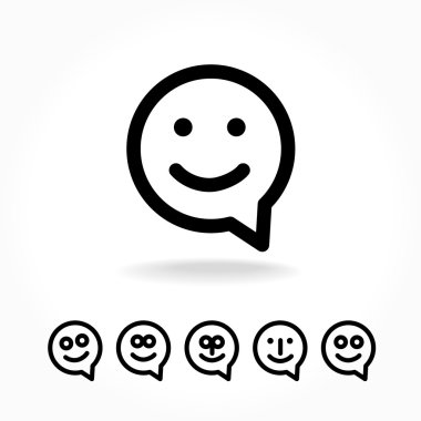 mutlu gülümseme konuşma balonu