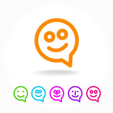 mutlu gülümseme konuşma balonu