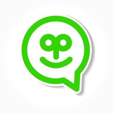 mutlu gülümseme konuşma balonu