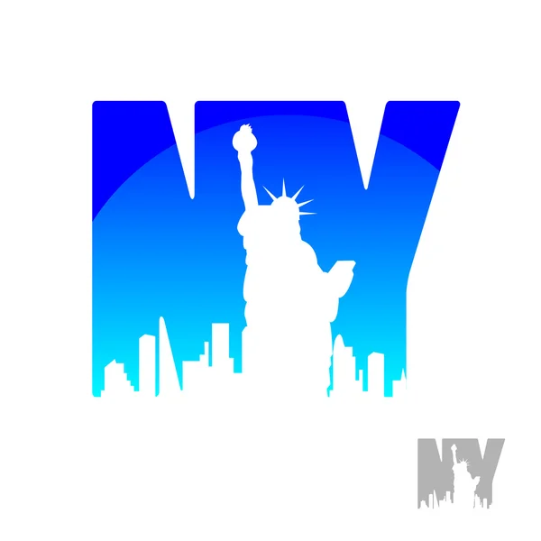 New york city skyline van silhouet. — Stockvector