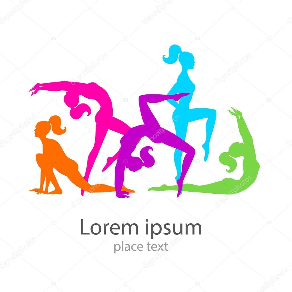 Female sports. Template logo. Fitness , Gym , Health & Beauty .