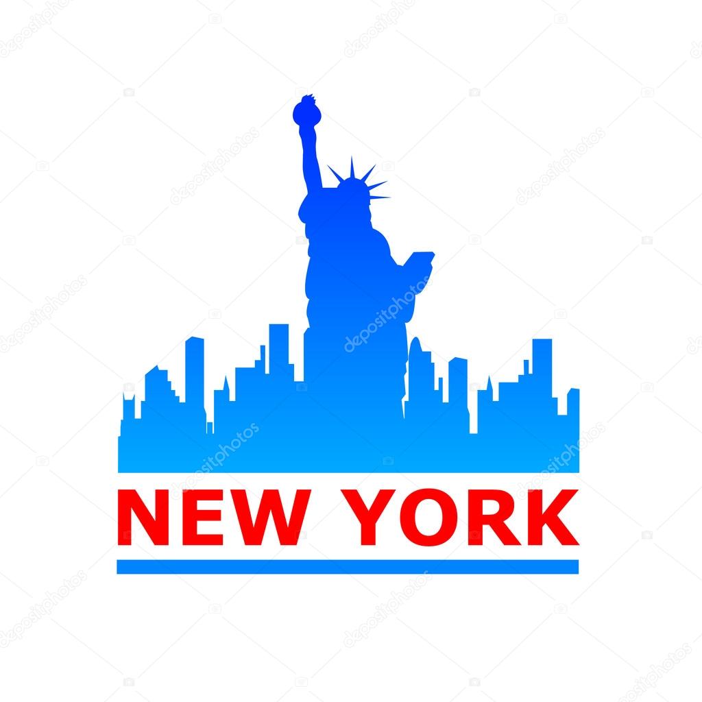 New York city skyline silhouette. Template for design.