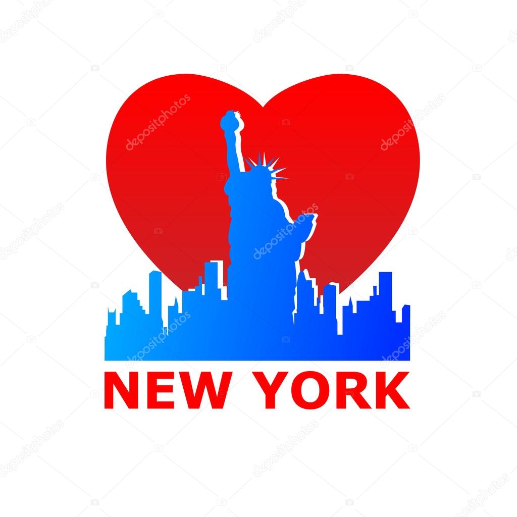 New York city skyline silhouette. Template for design.