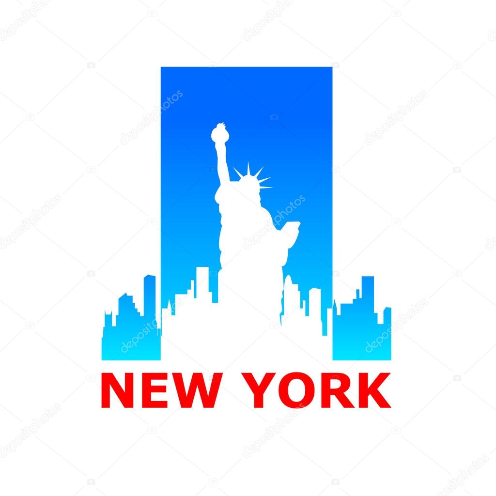 New York city skyline silhouette. Template for design.