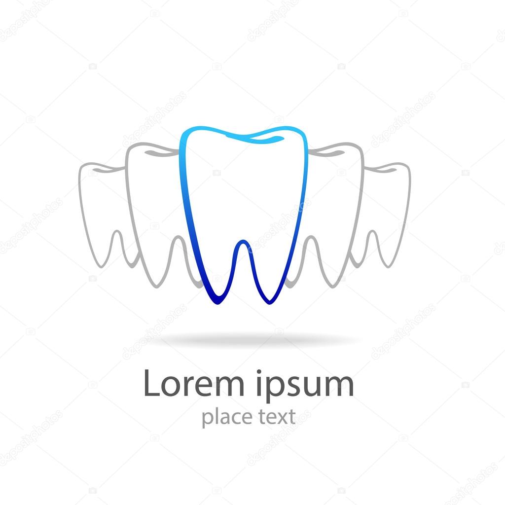 Stomatology sign. Dental Clinic Logotype concept. Dentist Logo tooth shape design vector template.