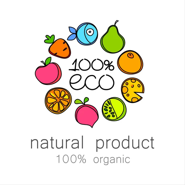 Logo biologico del prodotto — Vettoriale Stock