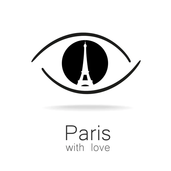 Paris love ile — Stok Vektör