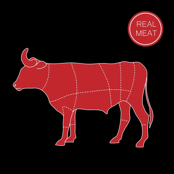 Carne real — Vector de stock