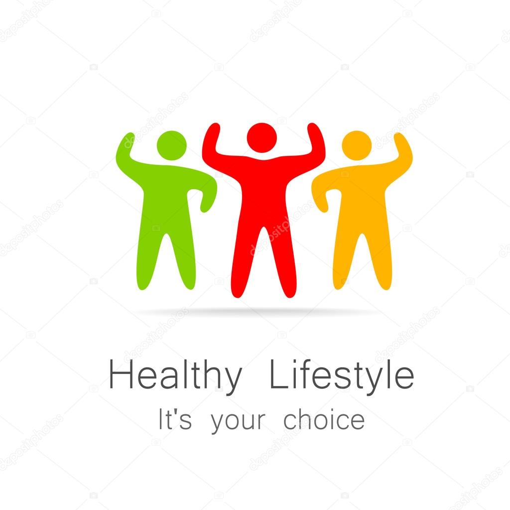 Healthy lifestyle - template for logos of sports club, sporting goods, diet, health centers , etc.