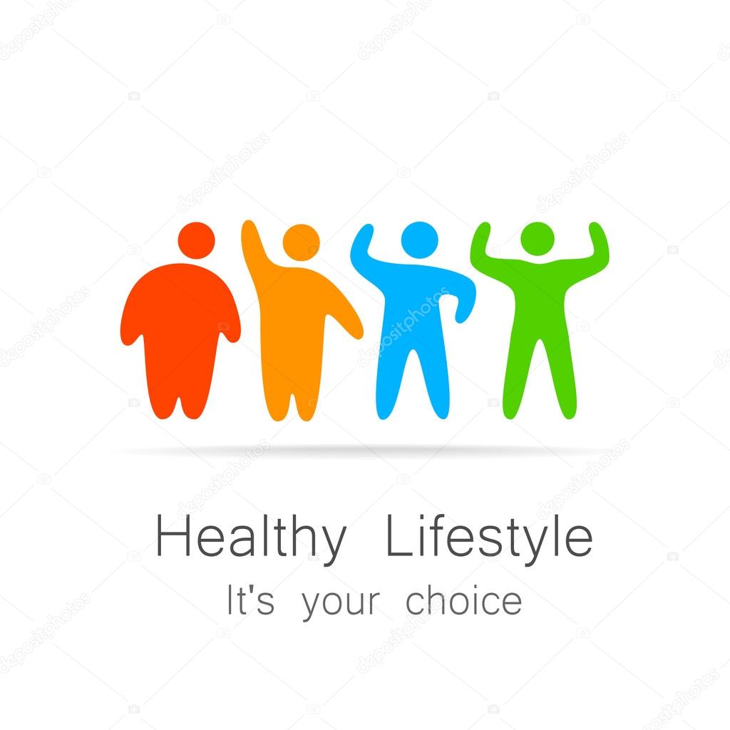 Healthy lifestyle - template for logos of sports club, sporting goods, diet, health centers , etc.