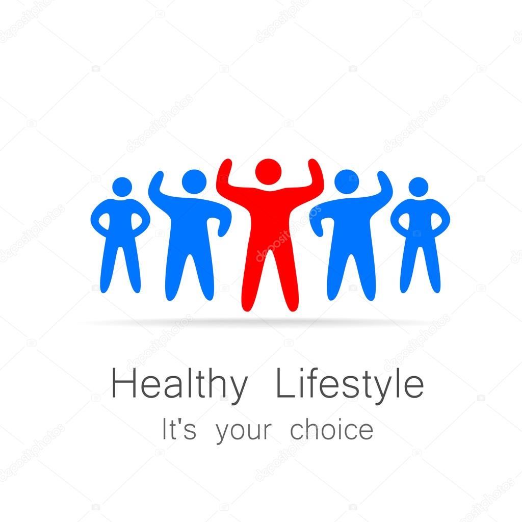 Healthy lifestyle - template for logos of sports club, sporting goods, diet, health centers , etc.