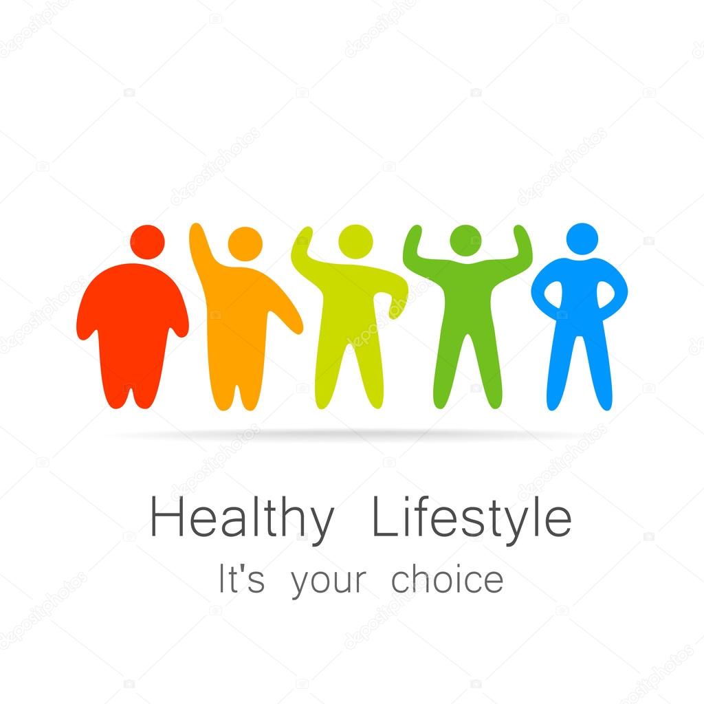 Healthy lifestyle - template for logos of sports club, sporting goods, diet, health centers , etc.