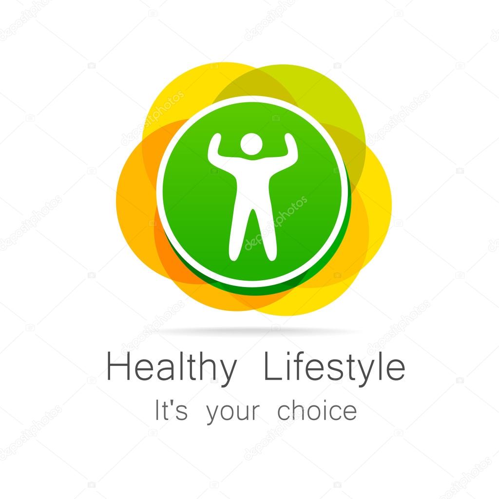 Healthy lifestyle - template for logos of sports club, sporting goods, diet, health centers , etc.