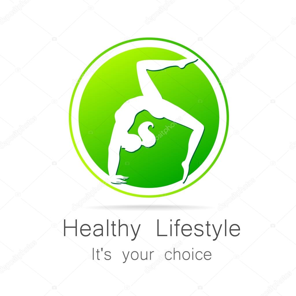Healthy lifestyle - template for logos of sports club, sporting goods, diet, health centers , etc.